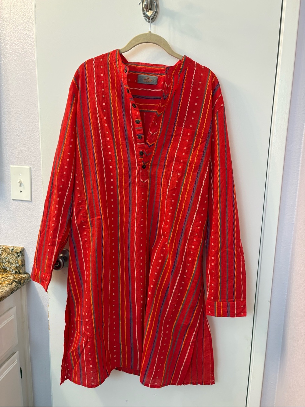 Anouk by Myntra Red Striped Henley Tunic Like New